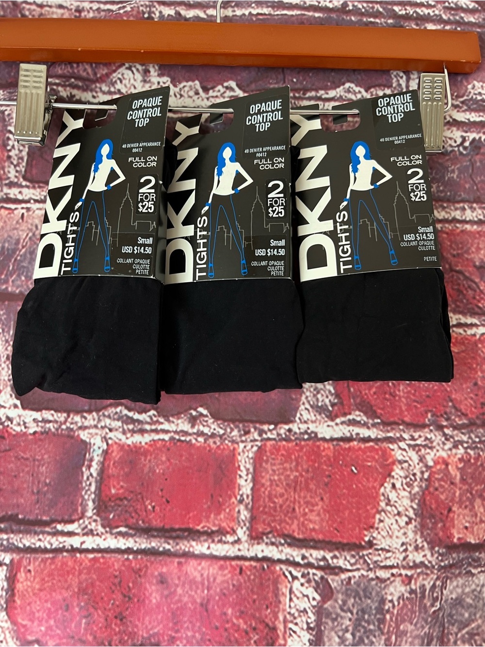 DKNY Marine Navy II Opaque Control Top Tights Lot of 3 Size Small NWT